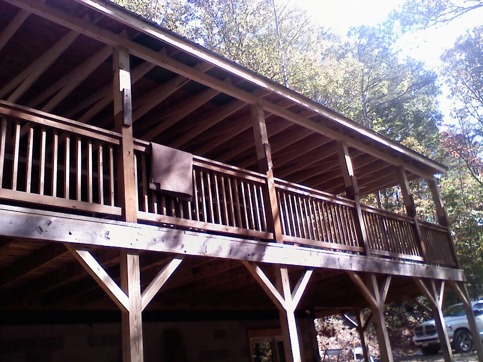 Timber framing under a new elevated porch and deck — Roof Leak Repair in Fox Lake by Roofing Brothers